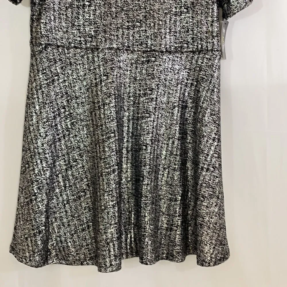 Art Class Girls Foil Rib Knit Short Sleeve Dress